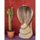 Grande Statue Serpent Cobra 100cm en bois sculpté