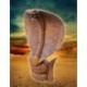 Grande Sculpture Serpent Cobra 100cm en bois