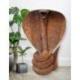 Grande Sculpture Serpent Cobra 100cm en bois