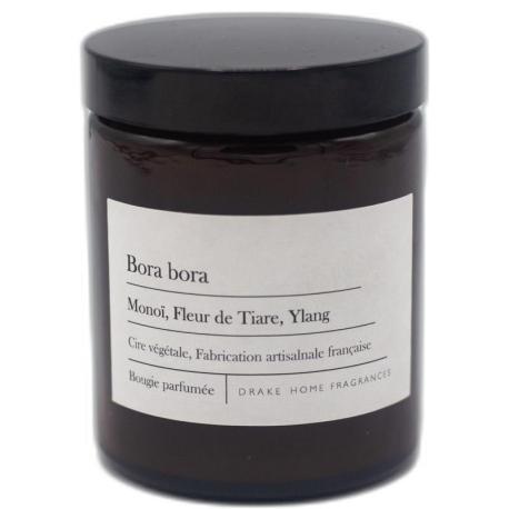 Bougie parfumée naturelle "Bora Bora" Fleur de Tiaré, Monoï & Ylang 35 heures 135g | Drake