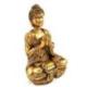 Statuette Bouddha assis finition dorée patinée 12cm