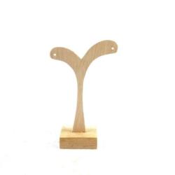 Présentoir / Support à boucles d'oreilles en bois 14cm | Finition "Bois brut naturel"