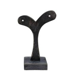 Présentoir / Support à boucles d'oreilles en bois 10cm | Finition "Noir Vintage"