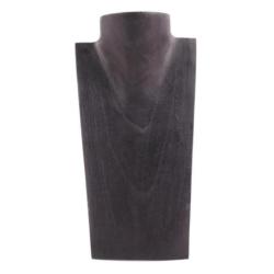 Buste Présentoir à colliers en bois massif noir 25cm