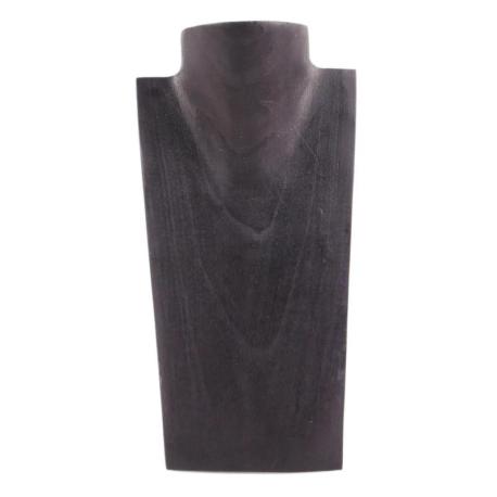 Buste Présentoir à colliers en bois massif noir 25cm