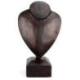 Buste présentoir à colliers sur pied en bois massif chocolat 30cm
