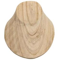 Buste présentoir à colliers en bois brut