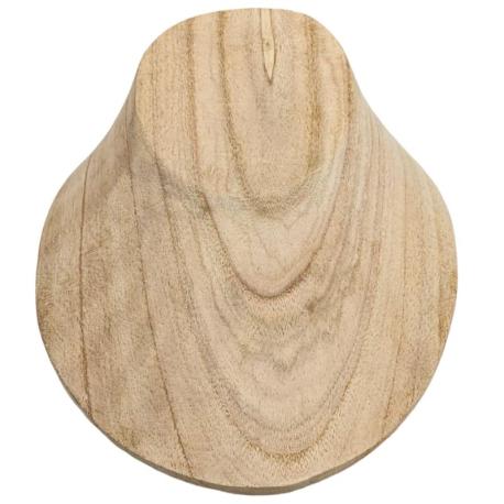 Buste présentoir à colliers en bois brut