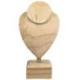 Buste présentoir à colliers sur pied en bois massif brut 30cm