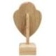 Buste présentoir à colliers sur pied en bois massif brut 30cm