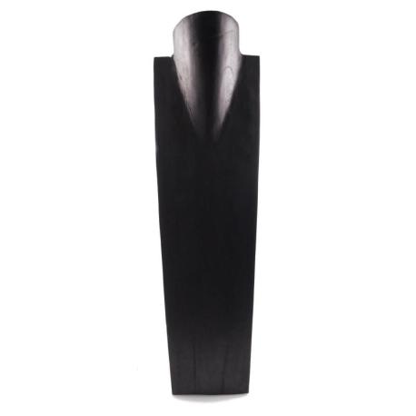 Présentoir spécial colliers longs 60cm buste en bois massif noir