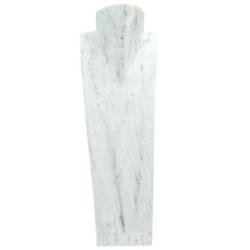 Grand Buste en bois Présentoir à colliers 50cm | Finition "Blanc Cérusé"