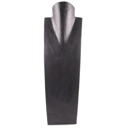 Présentoir spécial colliers longs 50cm buste en bois massif noir
