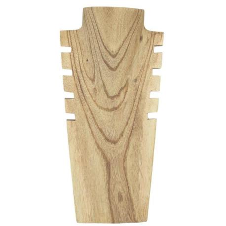 Présentoir en bois pour colliers et pendentifs 30cm | Finition "Bois brut naturel"