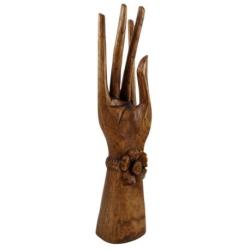 Grande main de Bouddha / Présentoir à bijoux en bois massif 40cm