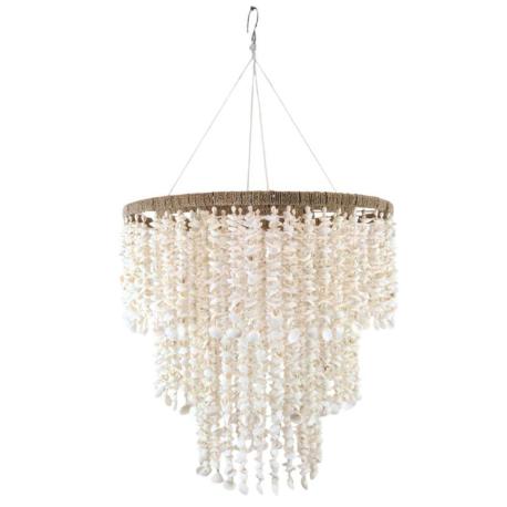 Lustre Bohème "Kaléa" en coquillages naturels ⌀50cm