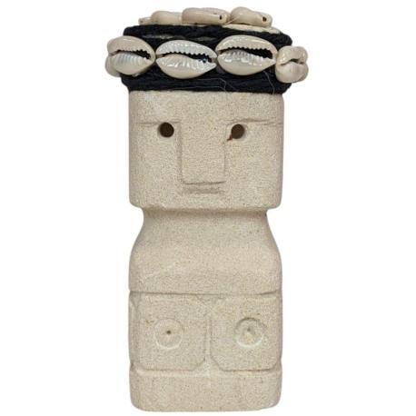 Statuette Ethnique en Pierre et Coquillages 10,5cm | Savoir-faire de Sumba