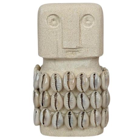 Statuette 10cm en Pierre & Coquillages Cauris | Savoir-faire traditionnel de Sumba