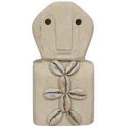 Statuette Tribale en Pierre et Coquillages Cauris 10cm | Savoir-faire de Sumba