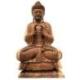 Grande Statue de Bouddha assis en bois de Suar 80cm