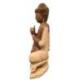 Grande Statue de Bouddha assis en bois de Suar 80cm
