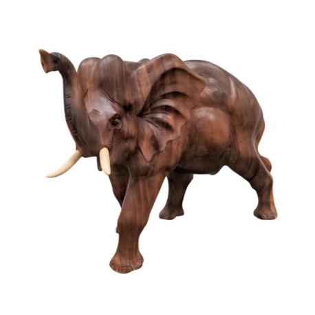 Statue Éléphant d'Afrique XL en bois exotique 70cm