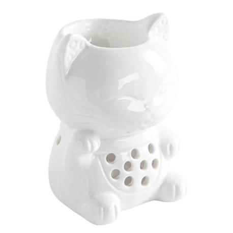 Brûle-parfum Tommy - Chat Maneki Neko Blanc en céramique
