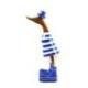 Canard décoratif en bois 35cm - Marinière bleue et blanche