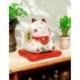 Maneki Neko Blanc à Énergie Solaire | Chance & Prospérité