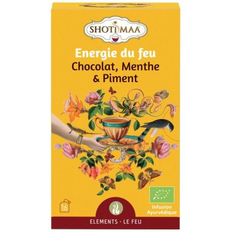Infusion Ayurvédique Bio L'Énergie du Feu - Chocolat, Menthe & Piment | Shoti Maa Éléments