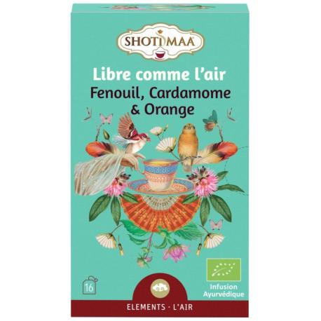 Infusion Ayurvédique Bio Libre comme l'air - Fenouil, Cardamome & Orange | Shoti Maa Éléments