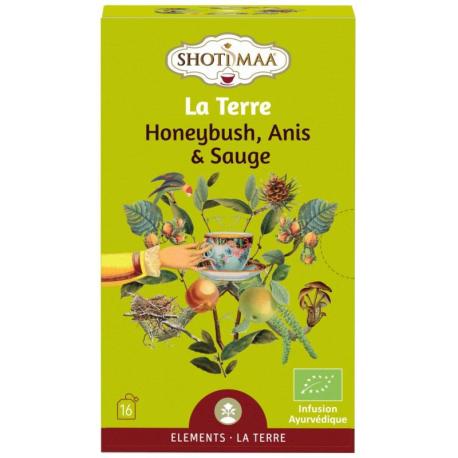Infusion Ayurvédique Bio La Terre - Honeybush, Anis & Sauge | Shoti Maa Éléments