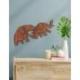 Les Éléphants | Décor Mural 40cm en Bois de Suar sculpté Main