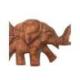 Les Éléphants | Décor Mural 40cm en Bois de Suar sculpté Main