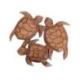 La Ronde des Tortues | Décor Mural 35cm en Bois de Suar sculpté Main