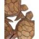 La Ronde des Tortues | Décor Mural 35cm en Bois de Suar sculpté Main