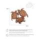 La Ronde des Tortues | Décor Mural 35cm en Bois de Suar sculpté Main