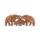 La Famille d'Éléphants | Décor Mural 50cm en Bois de Suar sculpté Main