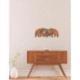 La Famille d'Éléphants | Décor Mural 50cm en Bois de Suar sculpté Main