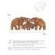 La Famille d'Éléphants | Décor Mural 50cm en Bois de Suar sculpté Main