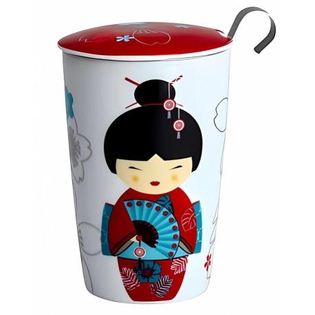 Tisanière Double Paroi "Little Geisha" rouge 350ml | Teaeve