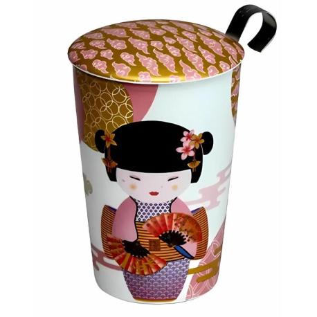 Tisanière Double Paroi "Little Geisha" rose 350ml | Teaeve