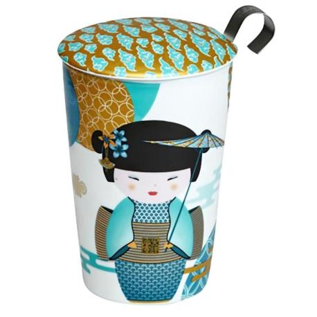 Tisanière Double Paroi "Little Geisha" bleue 350ml | Teaeve