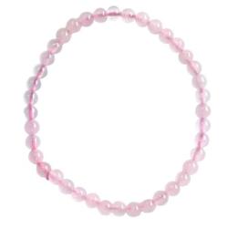 Bracelet en Quartz Rose grade A - boules 4mm