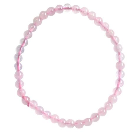 Bracelet en Quartz Rose grade A - boules 4mm Bracelet en Quartz Rose grade A - boules 4mm