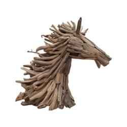 Sculpture Tête de Cheval en bois flotté 80x70cm