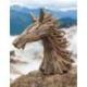 Sculpture Tête de Cheval en bois flotté 80x70cm