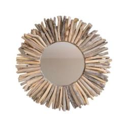 Grand Miroir Rond en Bois Flotté ø100cm