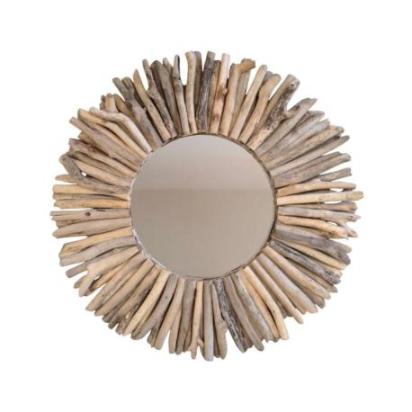 Grand Miroir Rond en Bois Flotté ø100cm