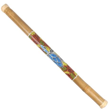 Bâton de pluie en bambou 80cm | Motif Tortue peint à la main